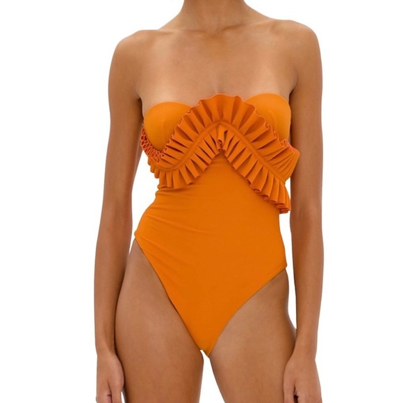 NWT Andrea Iyamah Nisi Ruffle One piece Swimsuit - Picture 2 of 10